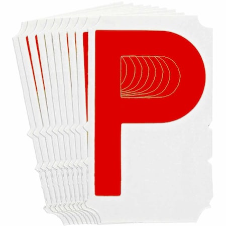 Brady Quik-Align 5120 Series Polyester 3 in Lbl Legend: P Red 10PK 5120P-P